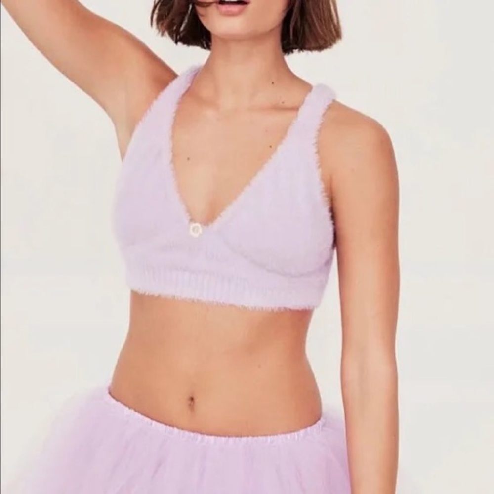For Love and Lemons Fuzzy Crop Top